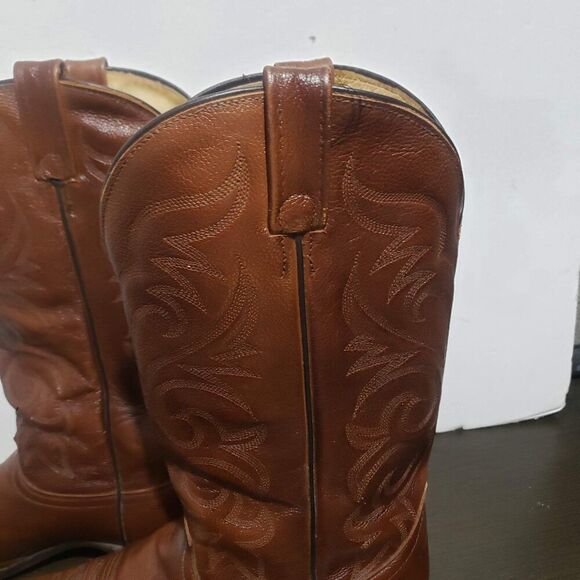 J. Chisholm 70134 Brown Leather Western Men Boots 12В